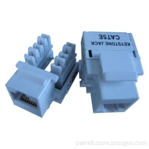 UTP RJ45 Cat5e Keystone Jack with 90 Degrees Angle and 1,000V AC Voltage